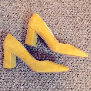 Mark Fisher Yellow suede pumps